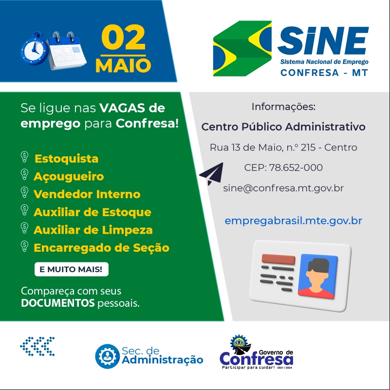 Noticia sine-de-confresa-anuncia-oportunidades-de-emprego